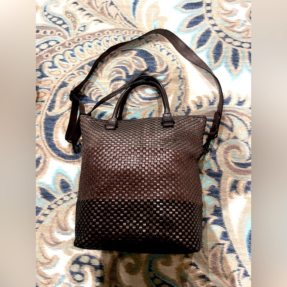 Elliott LUCCA ombré  weaved leather handbag